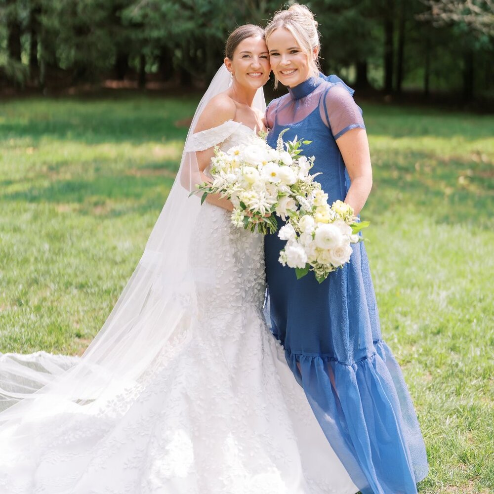 STAUD calluna Blue Sheer Maxi Dress with Ruffle Hem